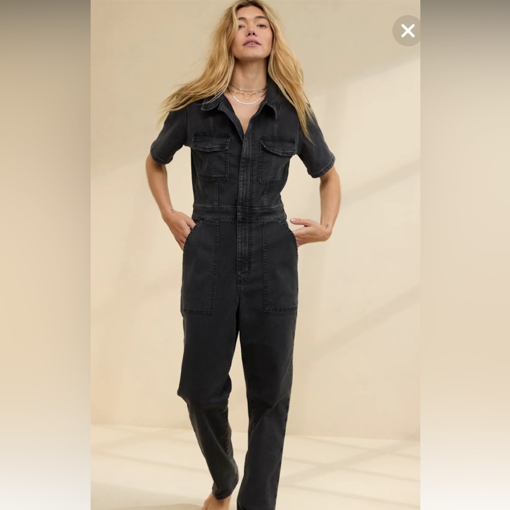 Aerie black utility jumpsuit